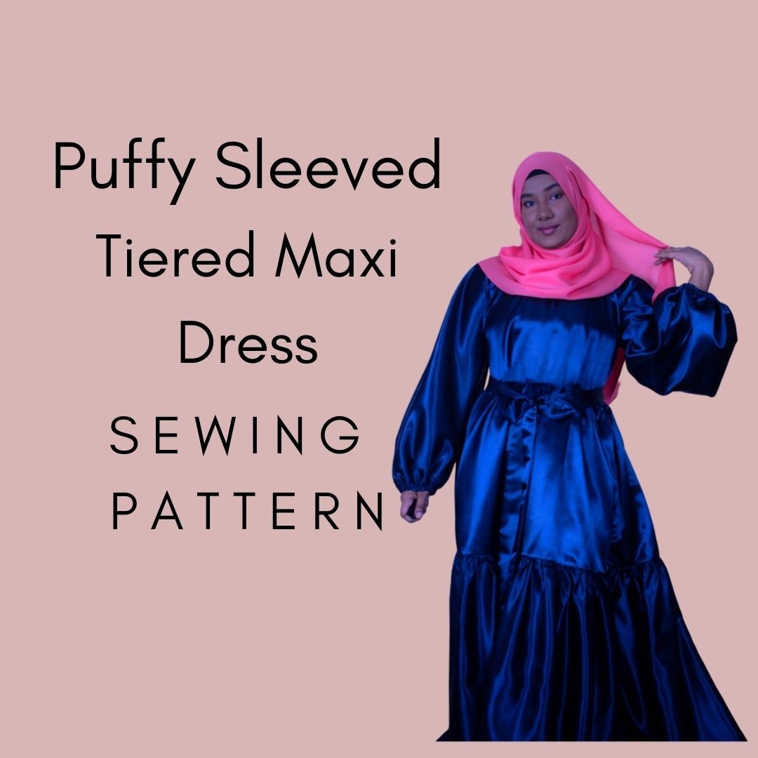Puffy Sleeve Tiered Maxi Dress Sewing Pattern