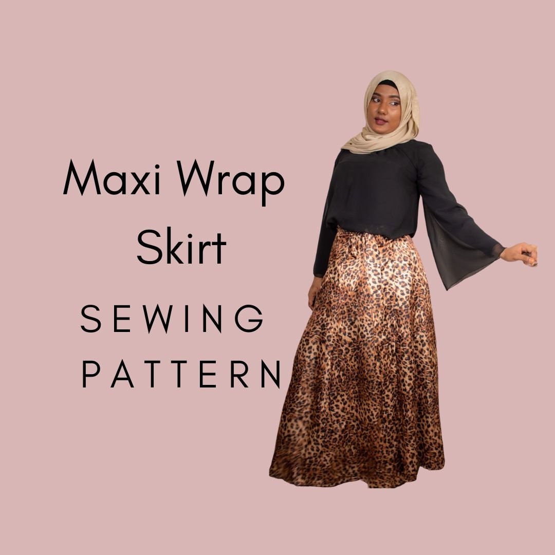 Maxi Wrap Skirt Sewing Pattern PDF | Modest Wrap Skirt | Long Skirt